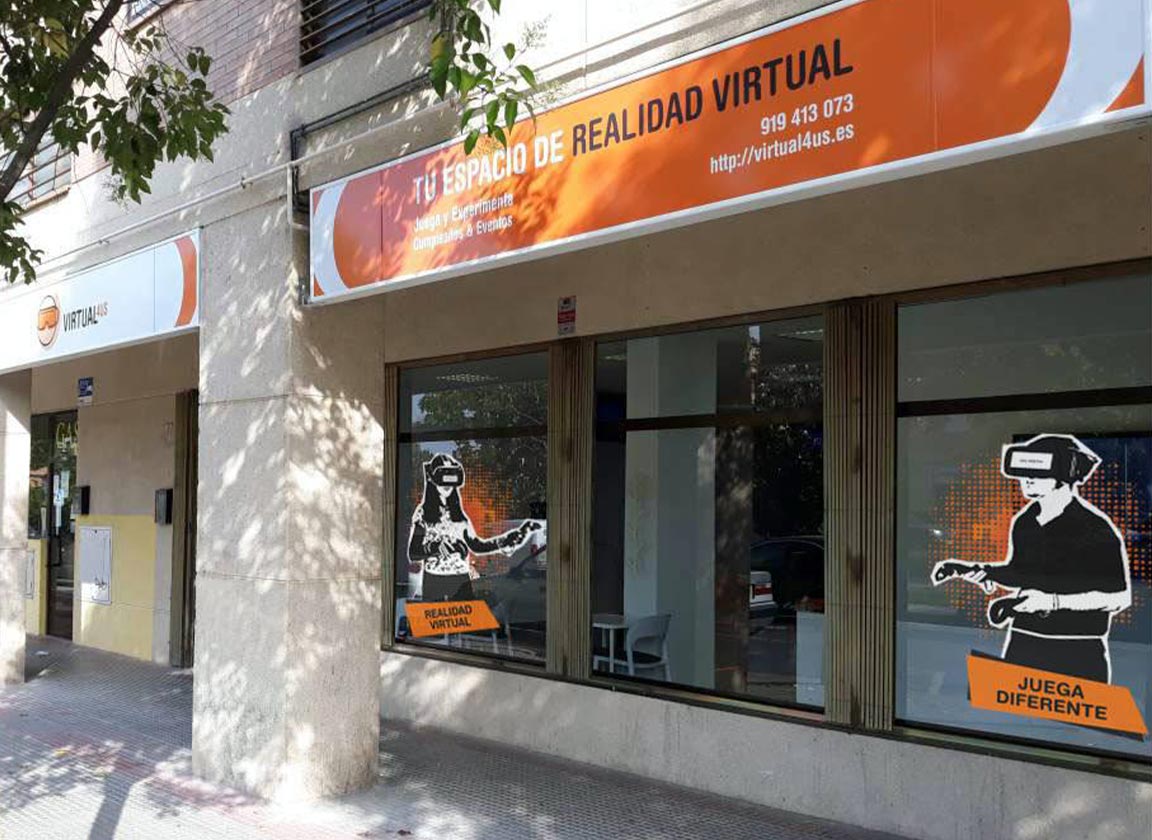Escaparate o fachada de Virtual4us. Juegos y experiencias de Realidad Virtual en Madrid, Villanueva del Pardillo